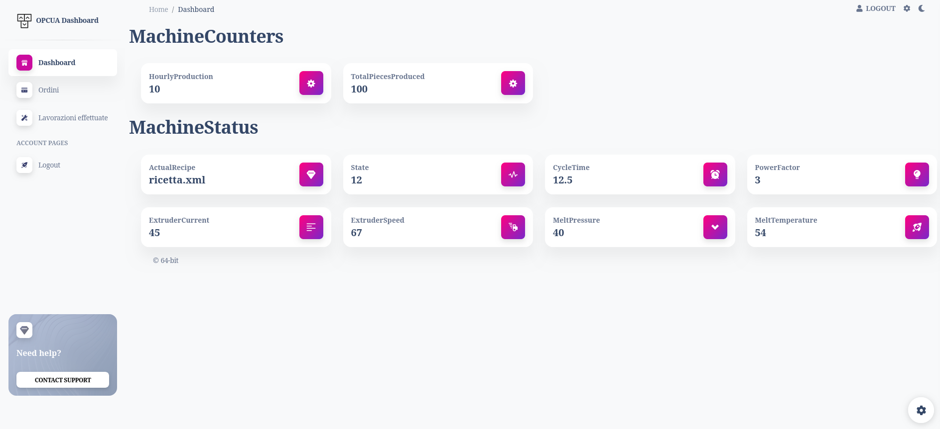 OPCUA Dashboard